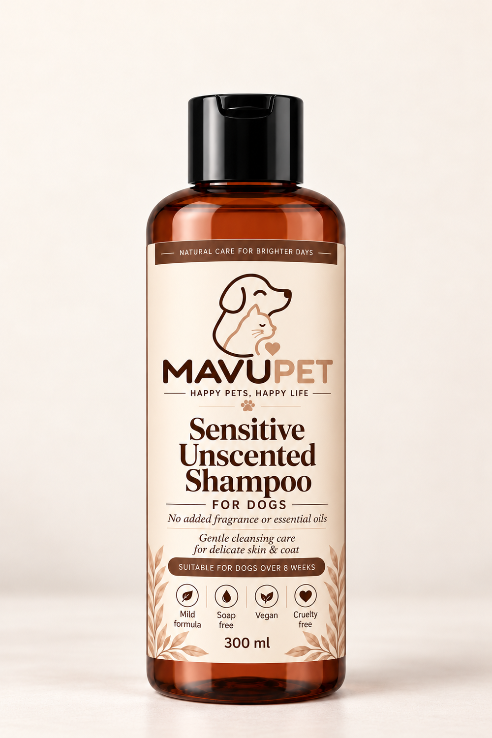 MAVUPET Sensitive Unscented Shampoo, 300 ml